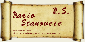 Mario Stanovčić vizit kartica